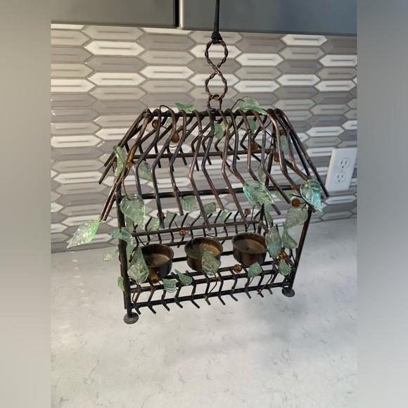 Early 20th Century Handmade Arts And Crafts Lantern With Leaves